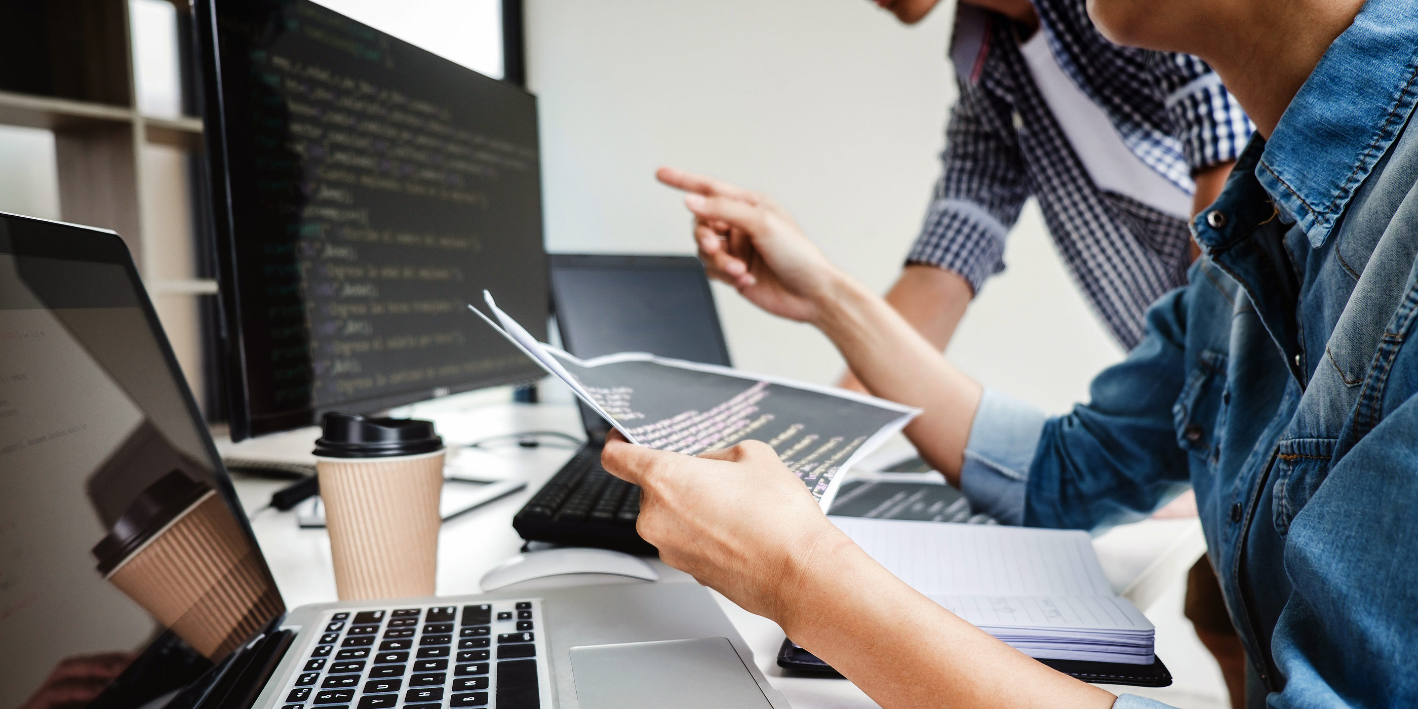 Programmers Cooperating At Developing Programming And Website Wo Programmers Cooperating At Developing Programming And Website Wo