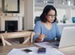 woman working at home